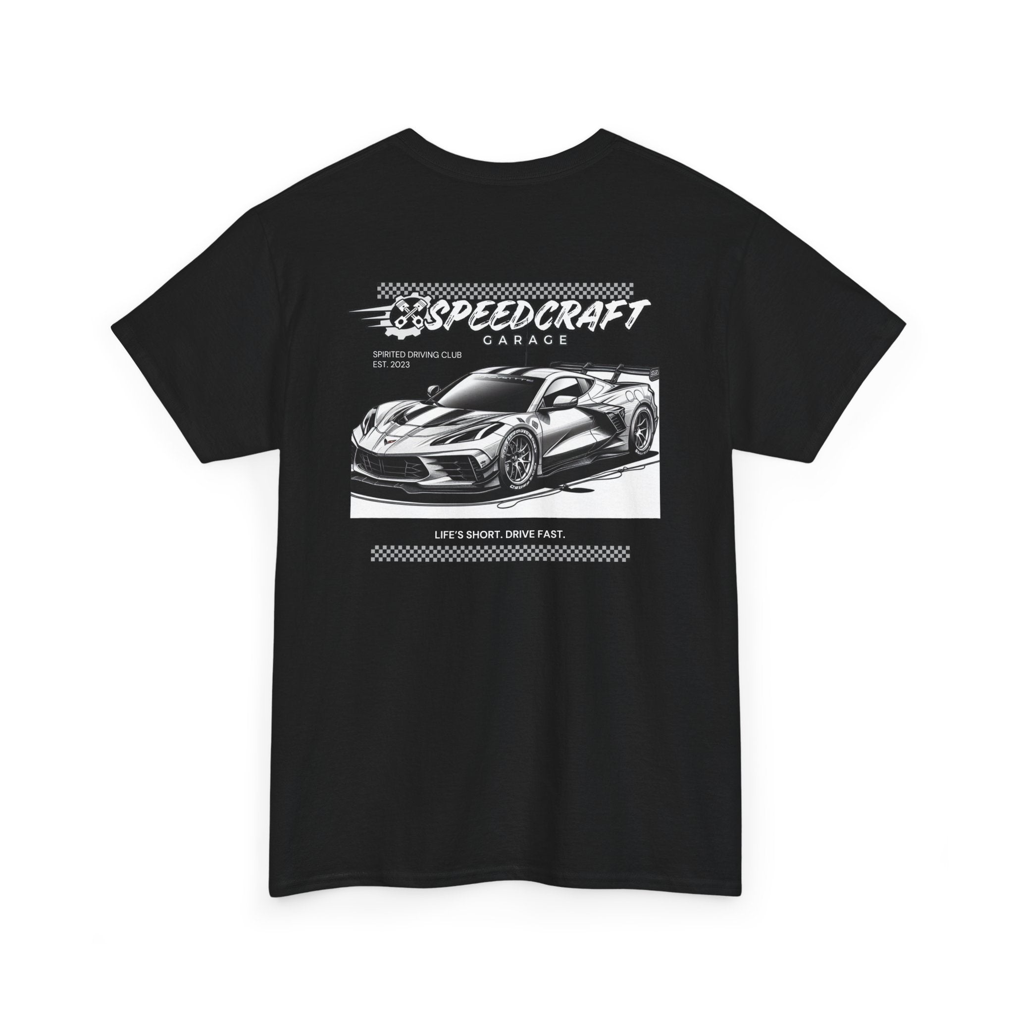 JG Infinite C8 Corvette Z06 Sports Car T-Shirt – Unisex Softstyle Tee, Black, Medium