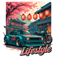 Vintage JDM Bosozoku Nightlife Tee — "Lifestyle" Classic Car Street Scene