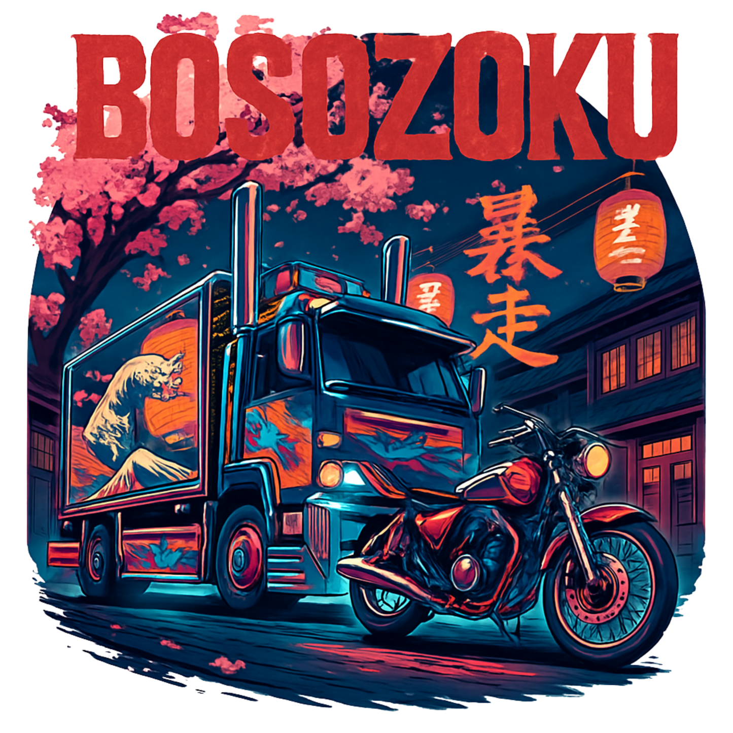 Bosozoku Night Ride T-Shirt — Retro Japanese Motorcycle Club Tee