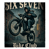 Six Seven E-Bike Club Tee — Vintage Rider Graphic T-Shirt